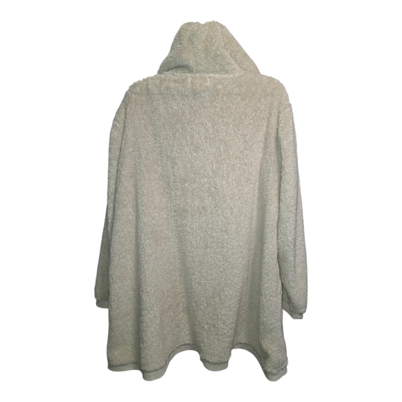 Berkshire Off-White Hooded Teddy Fleece Jacket - Picture 3 of 6